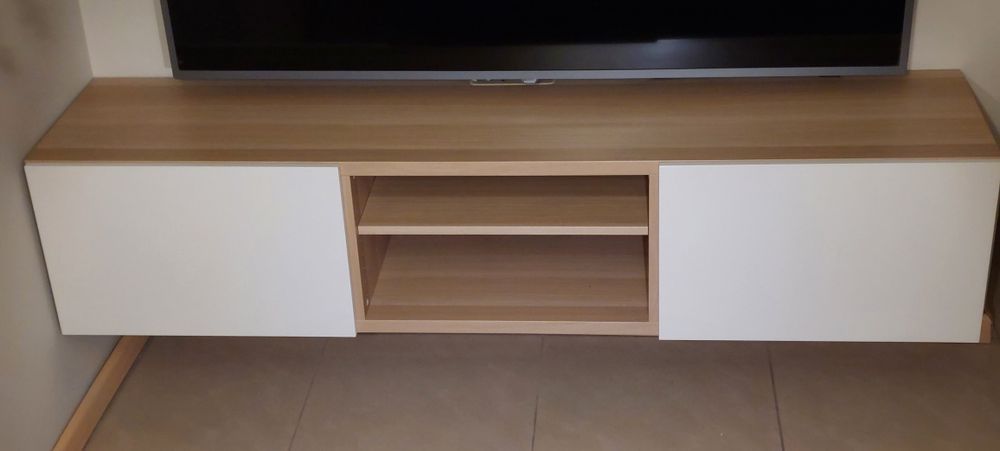 Szafka pod telewizor 180x42x38 cm IKEA + mocowania: szyny nóżki