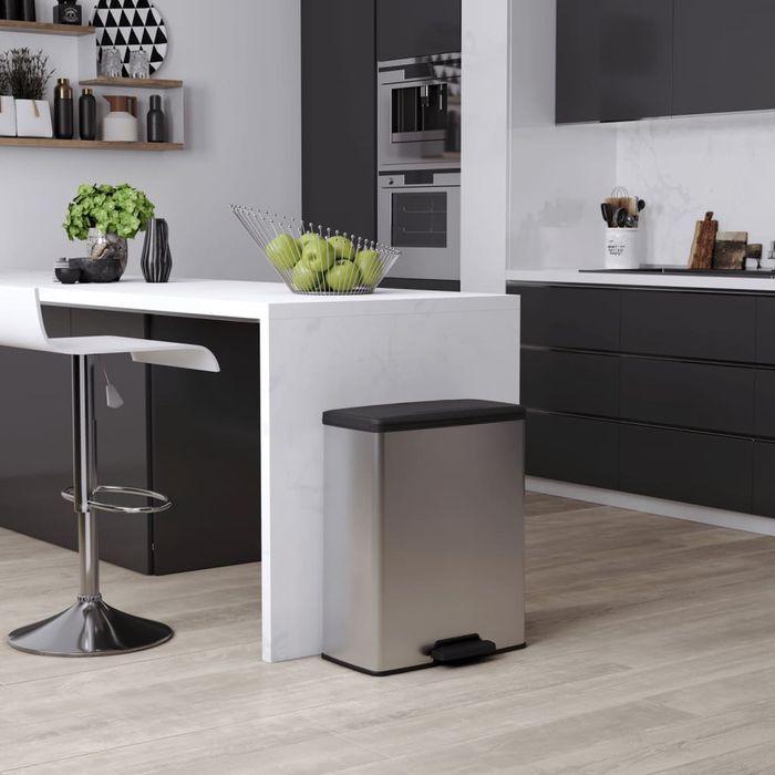 Curver Kosz Na Śmieci Deco Z Pedałem, 65 L, Srebrny