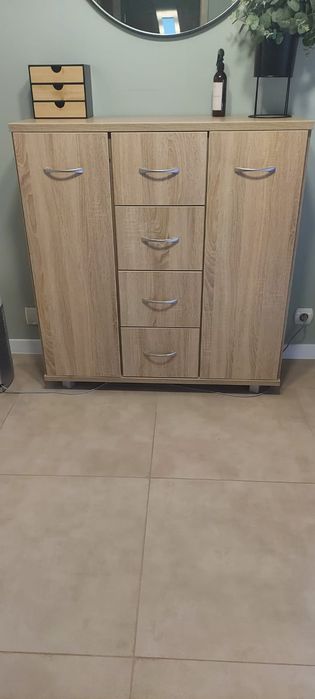 Meble stół, krzesła, komoda, RTV, stolik ST, dąb Sonoma,