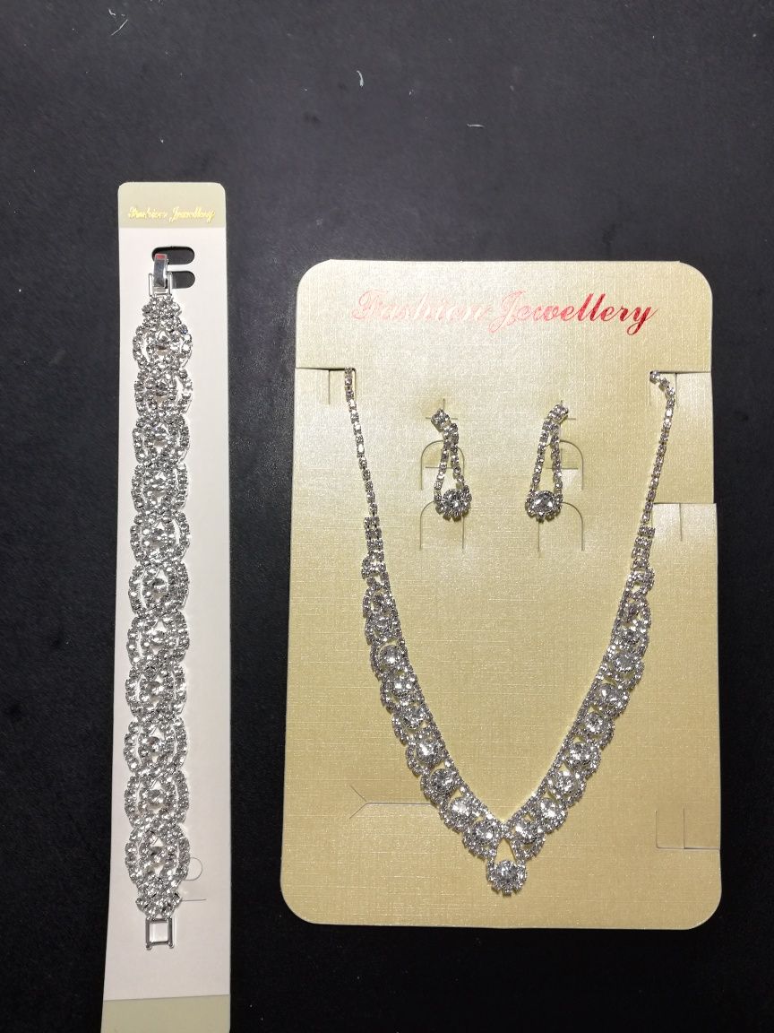 Свадебный набор ожерелье, серьги, браслет
