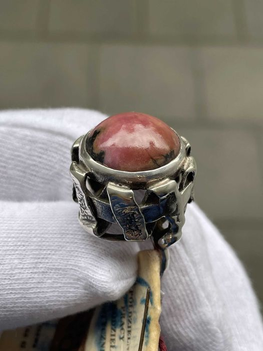 Warszawski Srebrny Pierścionek z org. Metką - Rodonit - 15,68g - ORNO