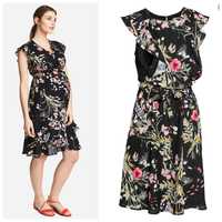 H&M MAMA r.M zwiewna sukienka w kwiaty dla mam w ciąży i karmiących