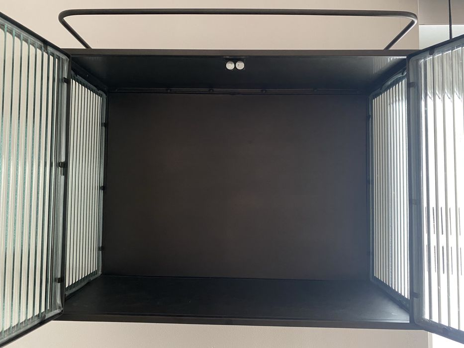 Witryna metalowa LOFT metalowa szkło ryflowane