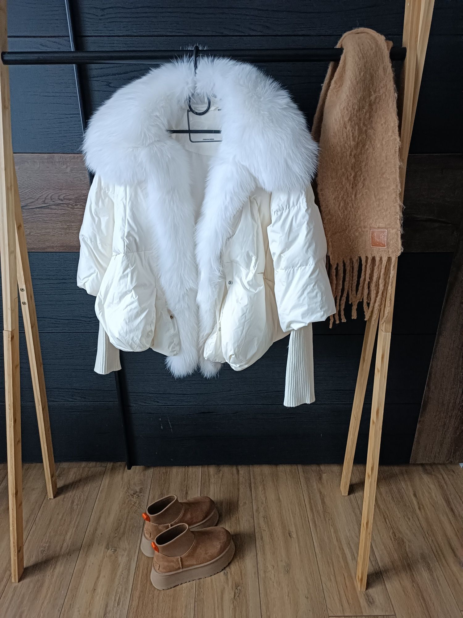 Kurtka puchowa 38 M futro naturalne miss fofo Biagi Bruce zara lis