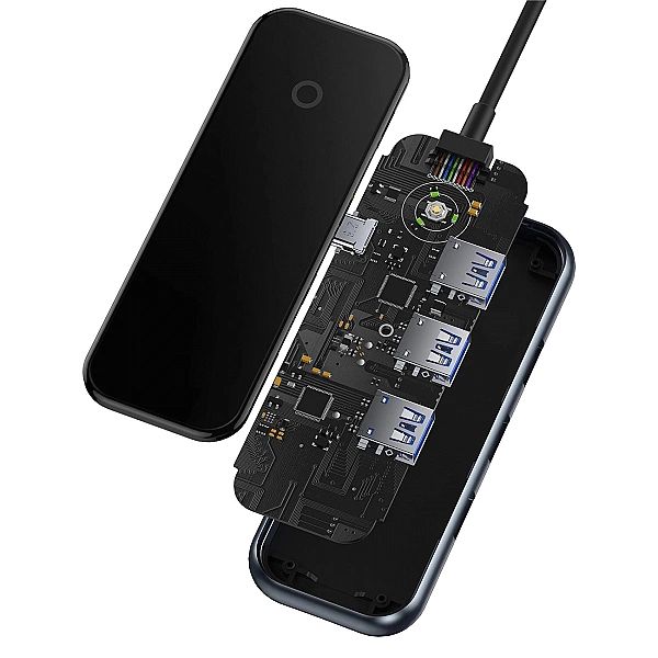 Baseus AcmeJoy HUB 4-portowy (USB-C do 1x USB-C PD&Data/3x USB3.0) cie