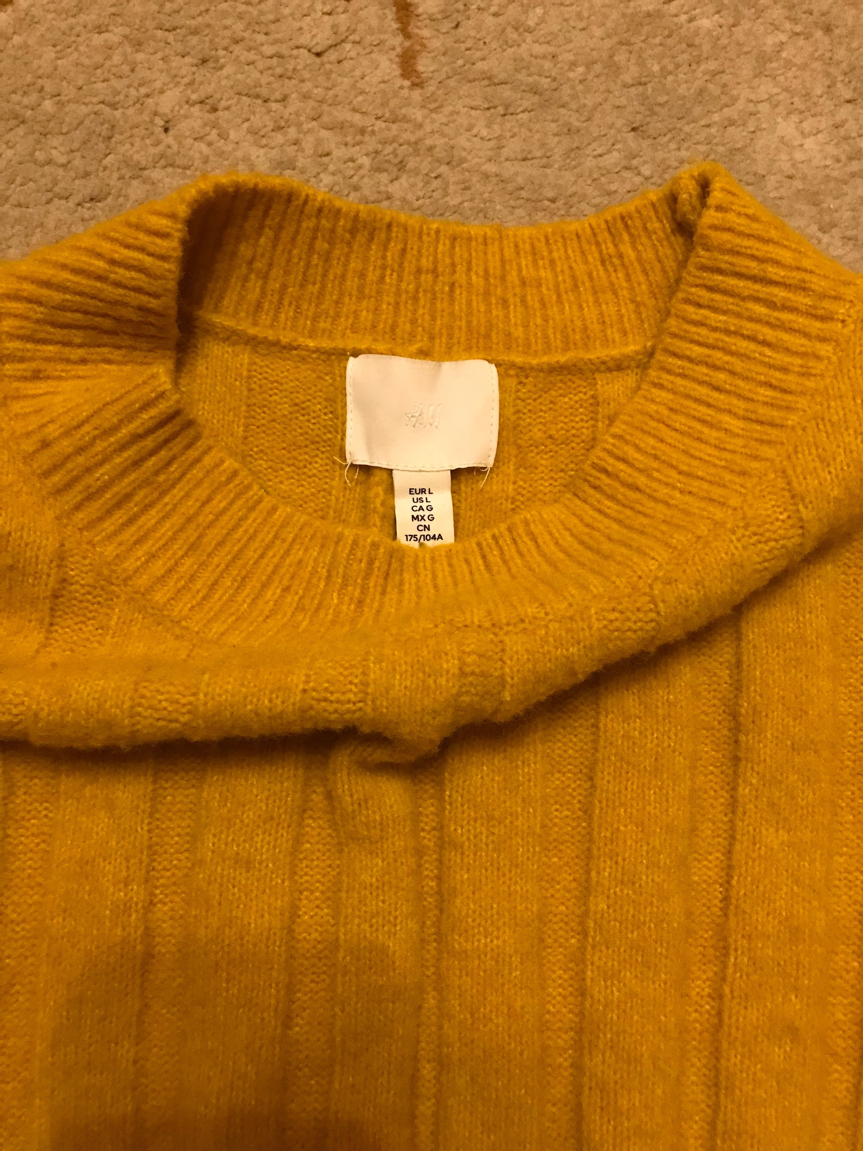 Pomarańczowa sukienka midi, H&M, roz. L