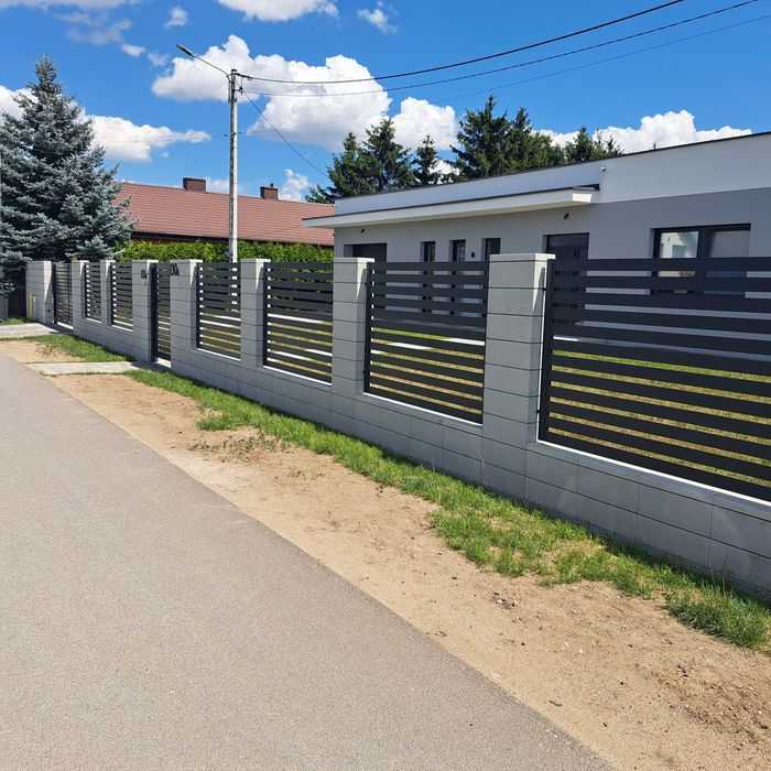 Brama przesuwna palisadowa 4000x1500 w komplecie