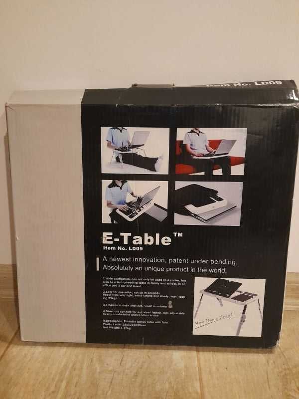 Stolik pod laptopa do łóżka chłodzenie składany e-table