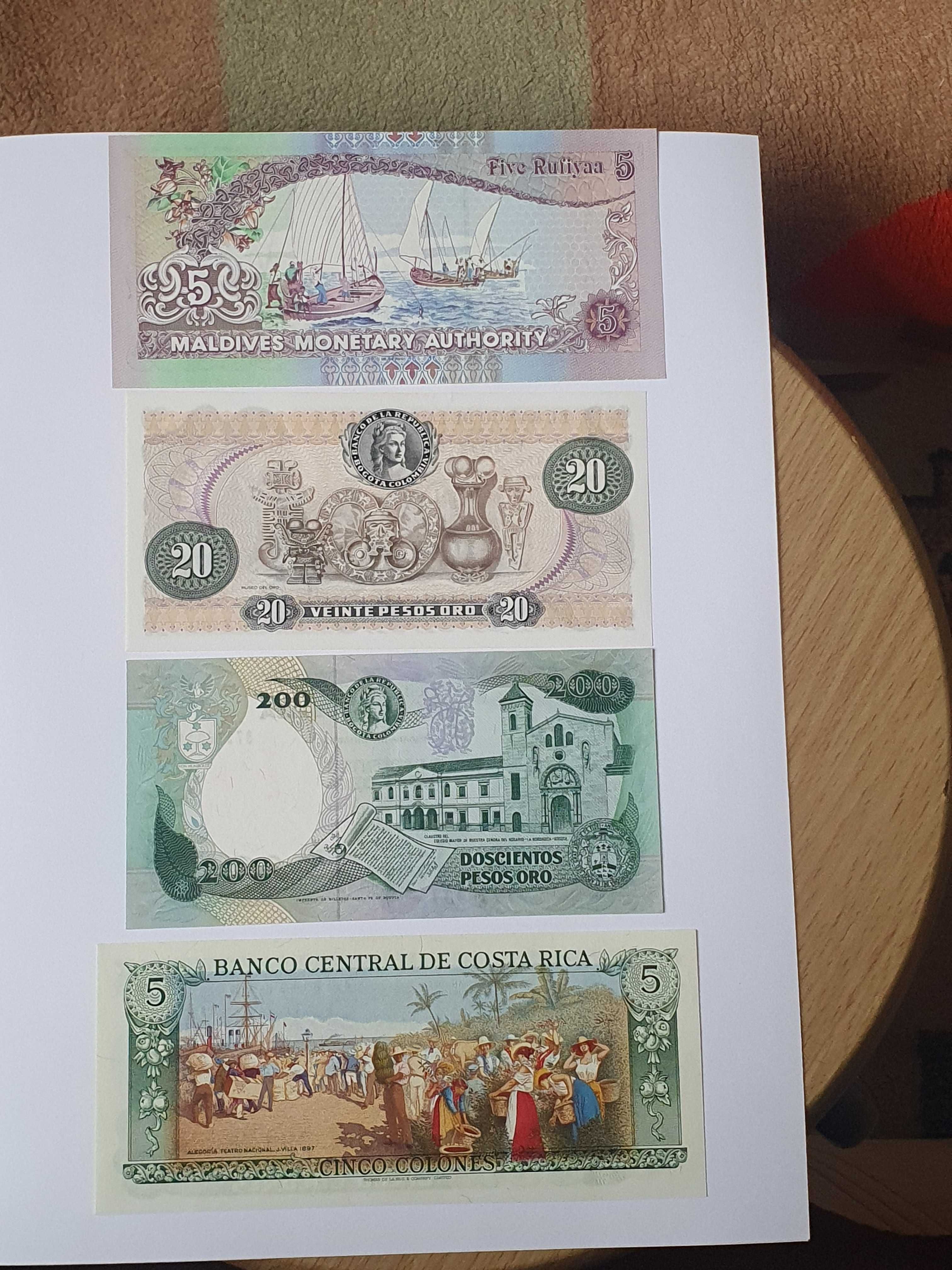 Zestaw 8 egzotycznych banknotów