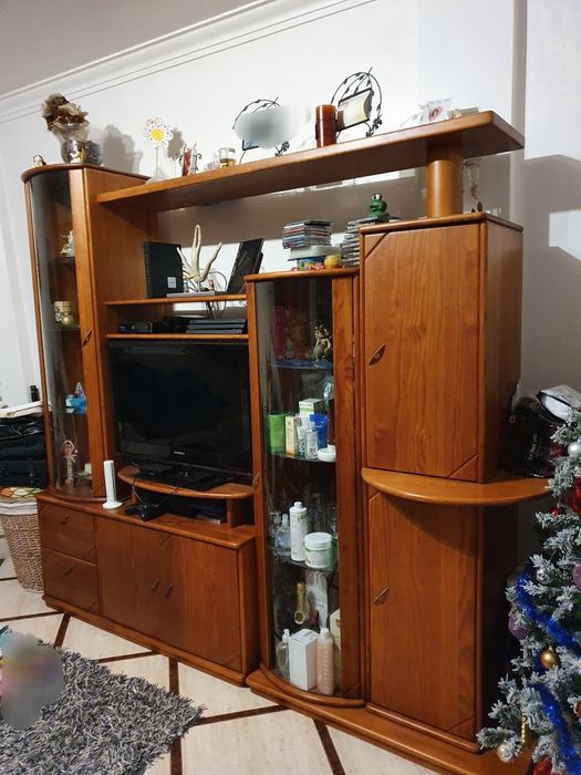 Móvel de sala em cerejeira maciço + mesa de centro