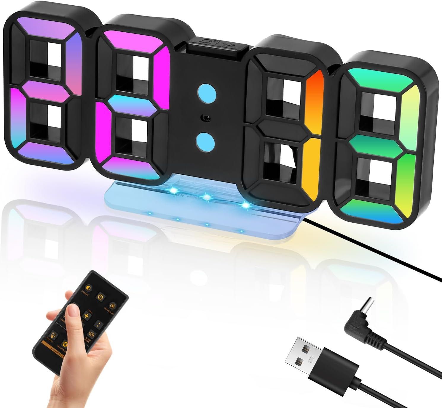Cyfrowy budzik LED 3D z pilotem