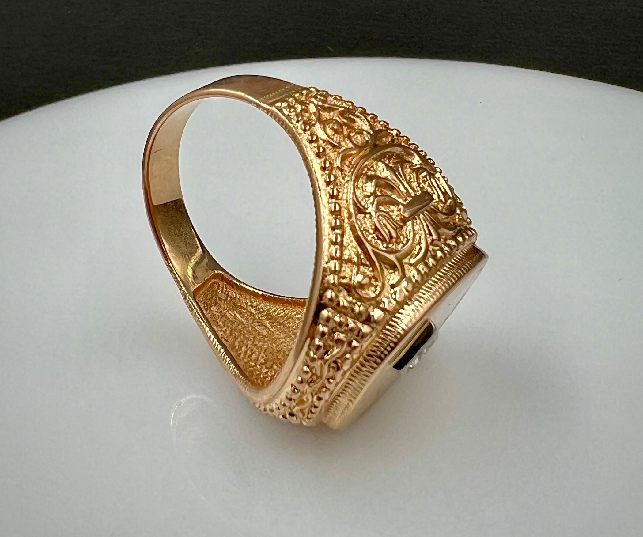 Перстень чоловічий золотий 583 з діамантом
