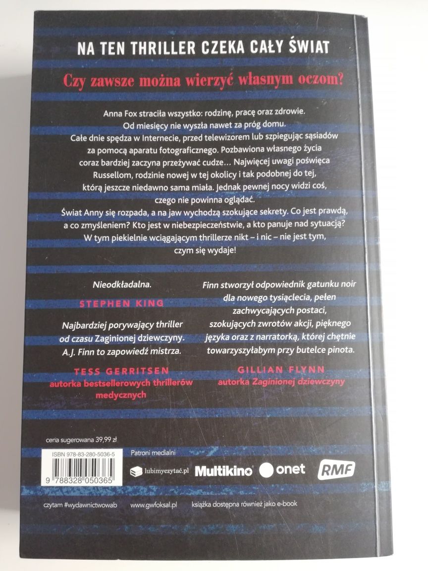 Kobieta w oknie. A. J. Finn Wiem, co widziałam... Thriller