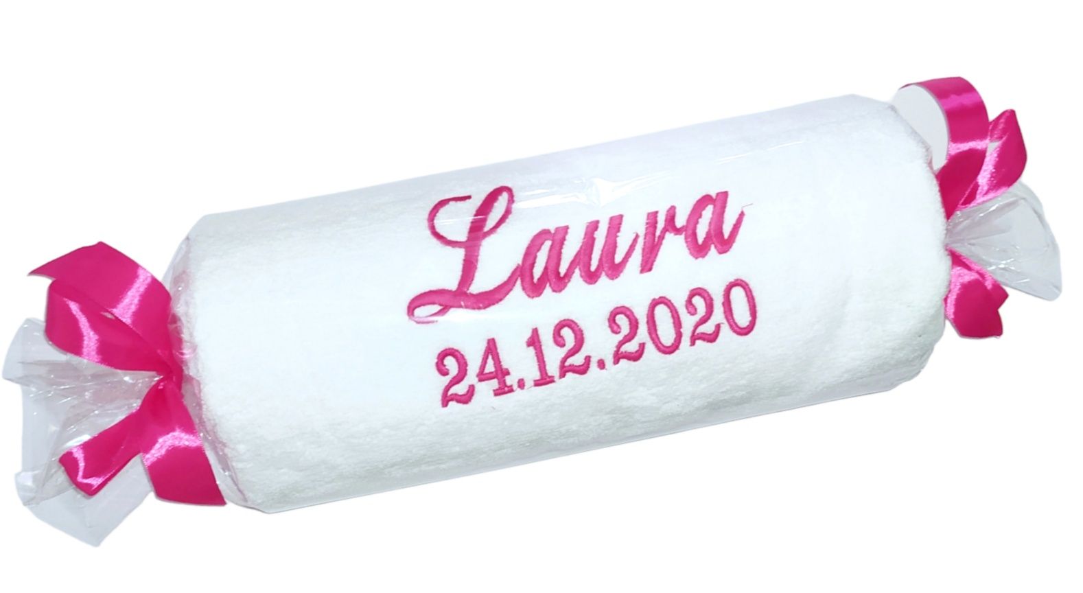 PREZENT ręcznik z haftem imię + data