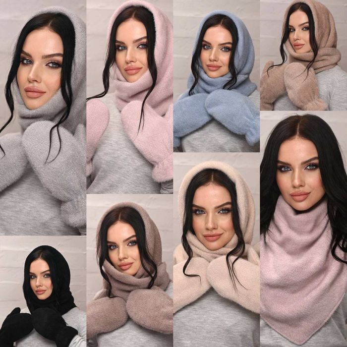 Жіночий капор та рукавиці