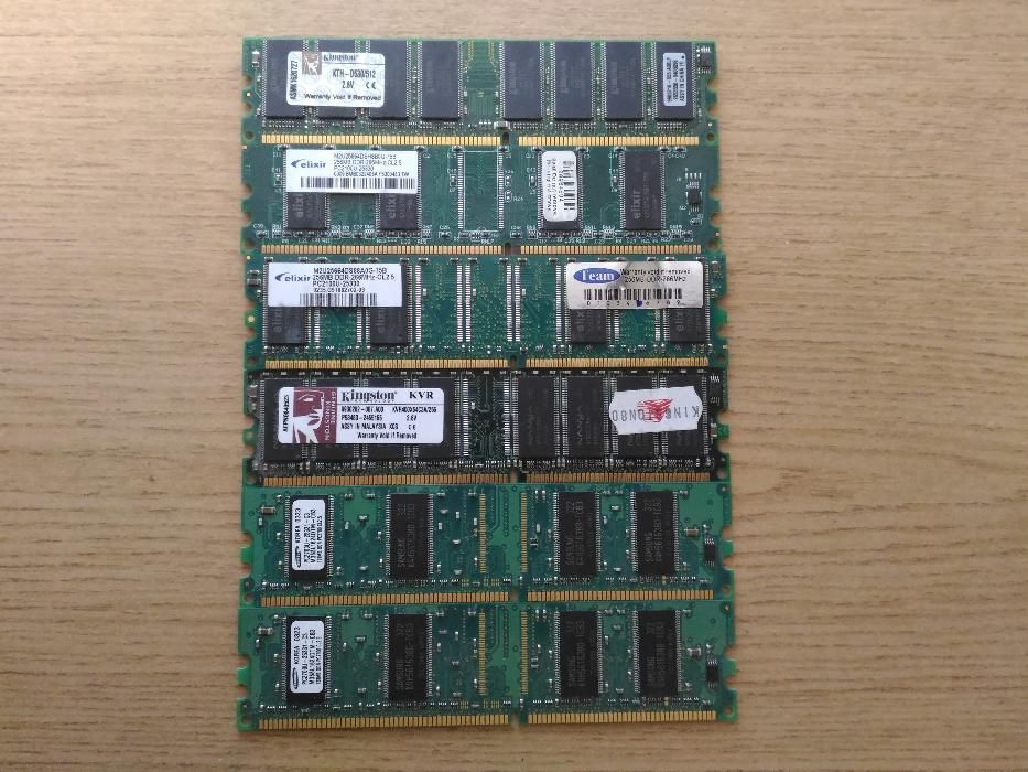 Procesor Athlon XP 2400+ 2 GHz i 6 sztuk pamięci DDR 128 MB - 512 MB