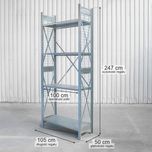 Regał magazynowy 4-półkowy DEXION 247x105x50cm rama z siatką BAZOWY