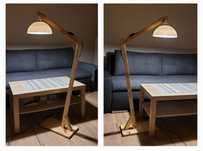 Lampa podłogowa stojąca drewniana