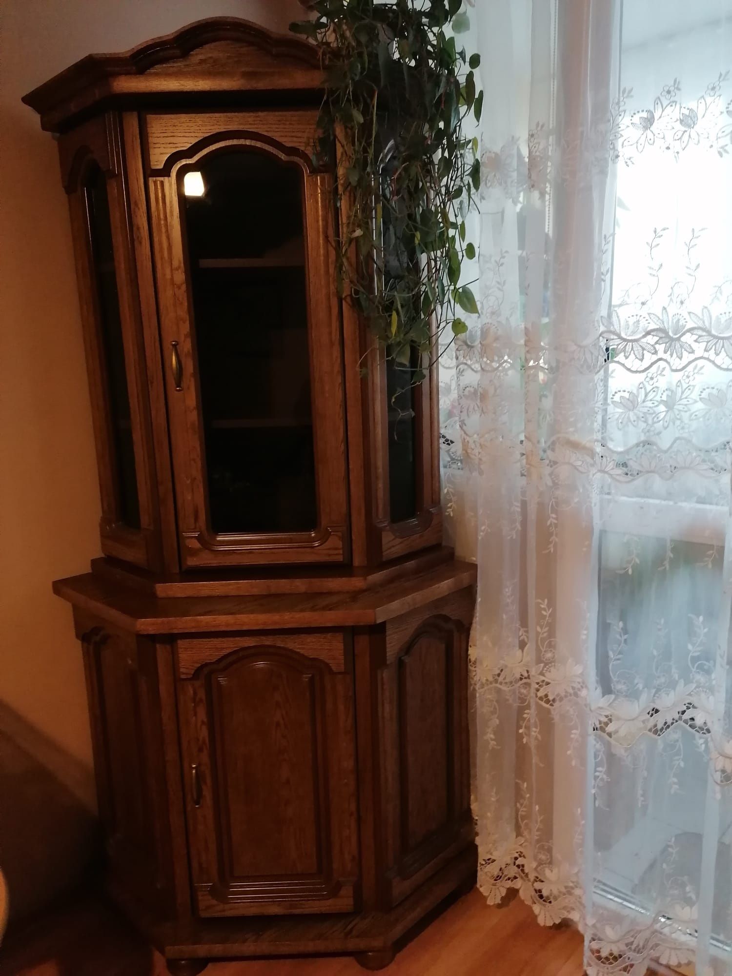 Narożna  pojemna witryna
