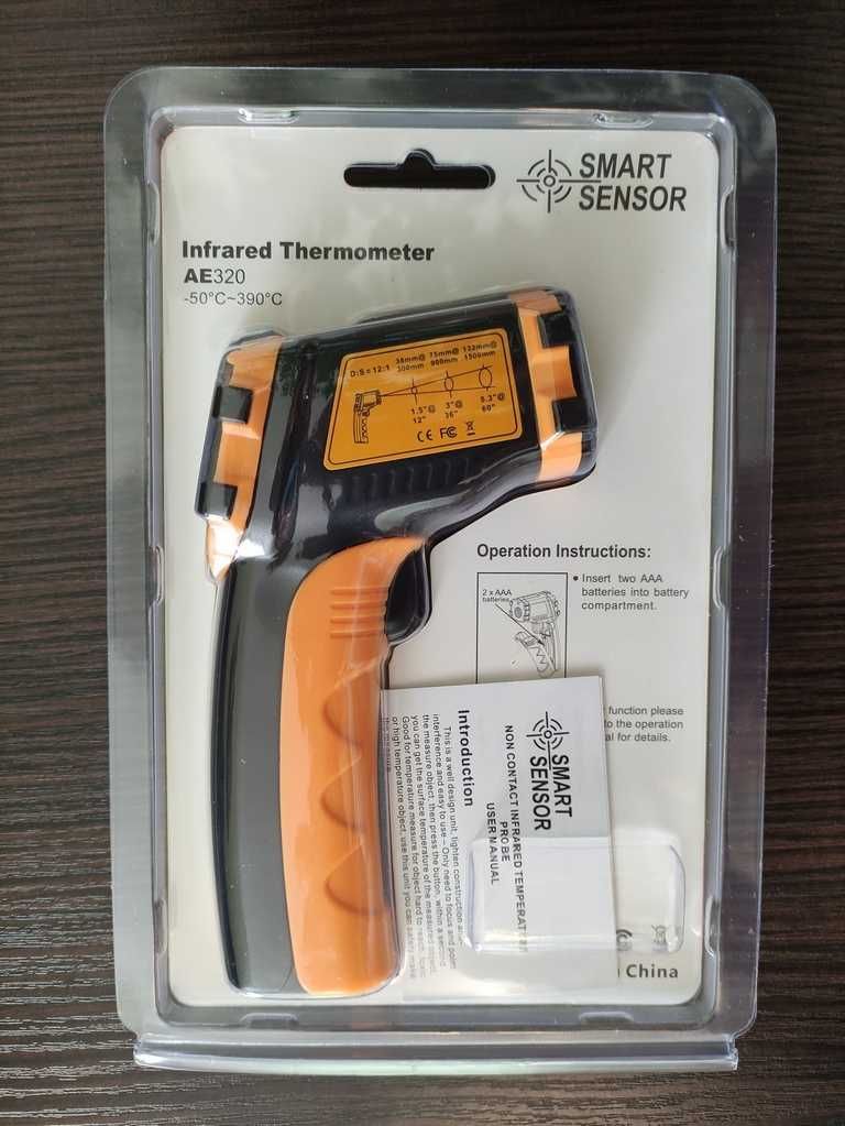 Пірометр Smart Sensor AE320 до 390 ºC, безконтактний термометр