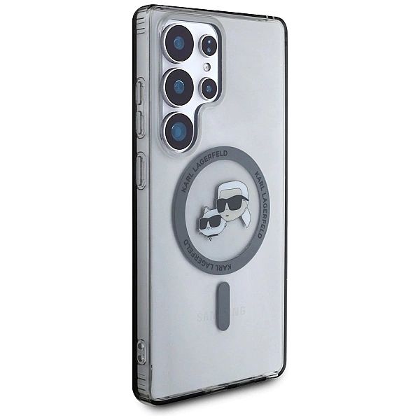 Etui Karl Lagerfeld Button Karl & Choupette Heads Printed Logo MagSafe