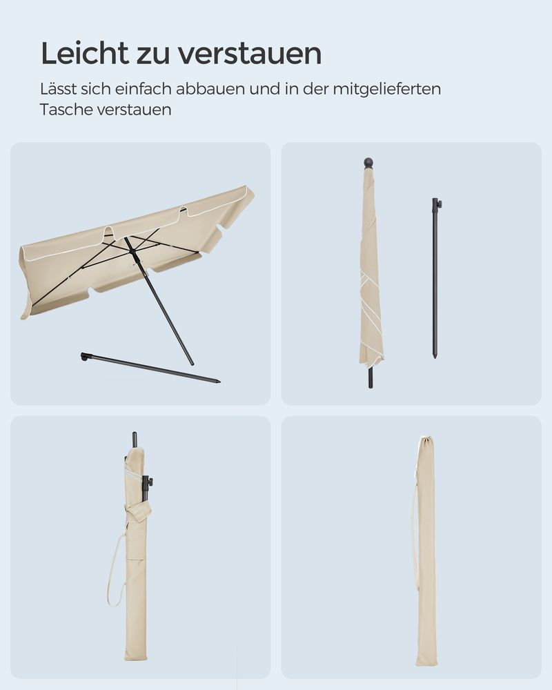 Nowe! Parasol 230 x 150 cm składany i z regulacją wysokości KOD 350