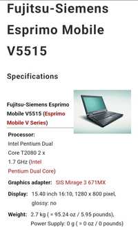 Ноутбук Fujitsu-Siemens Esprimo Mobile V5515