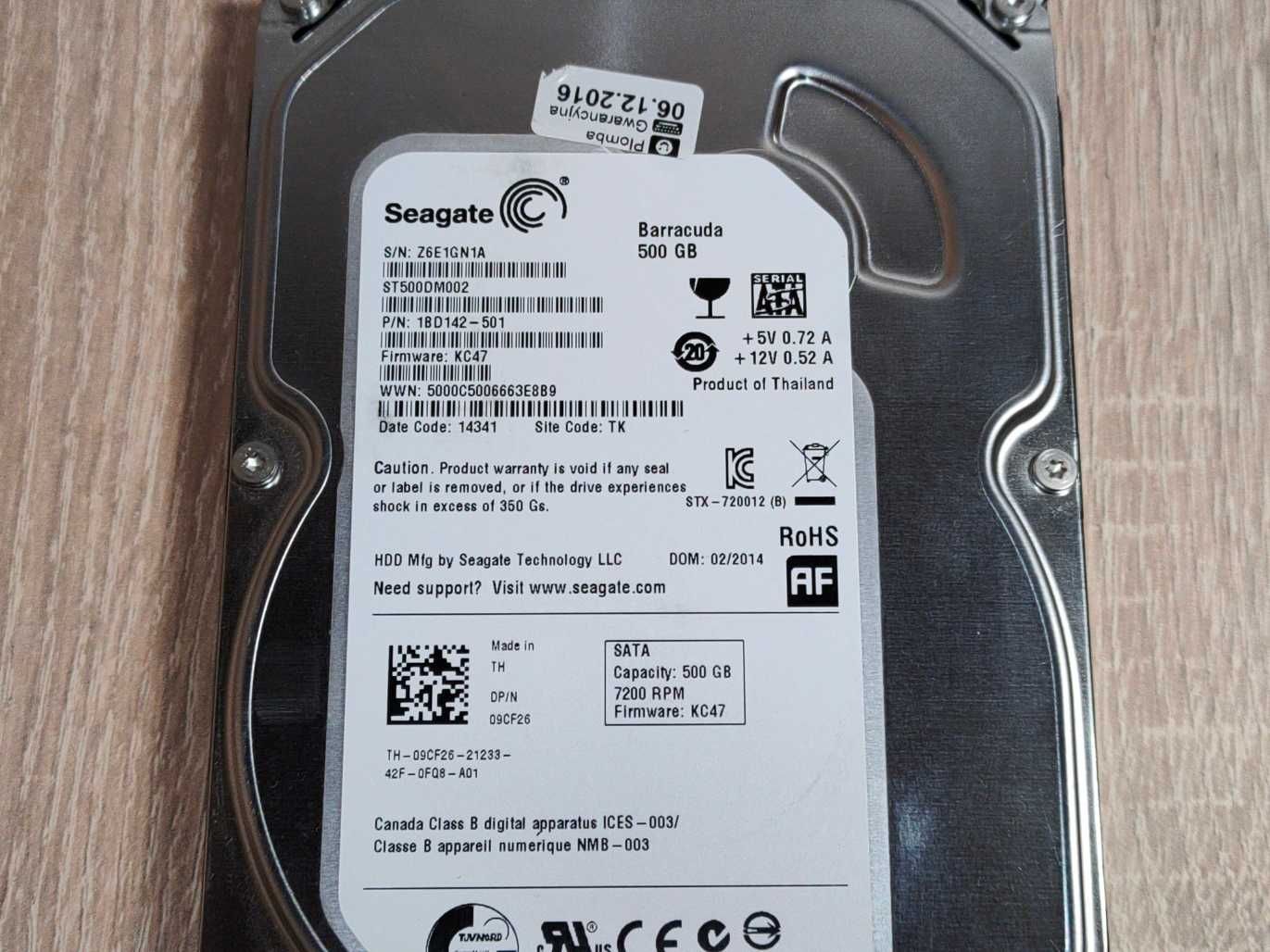 Dysk twardy Seagate Barracuda ST500DM002 500GB SATA III 3,5"