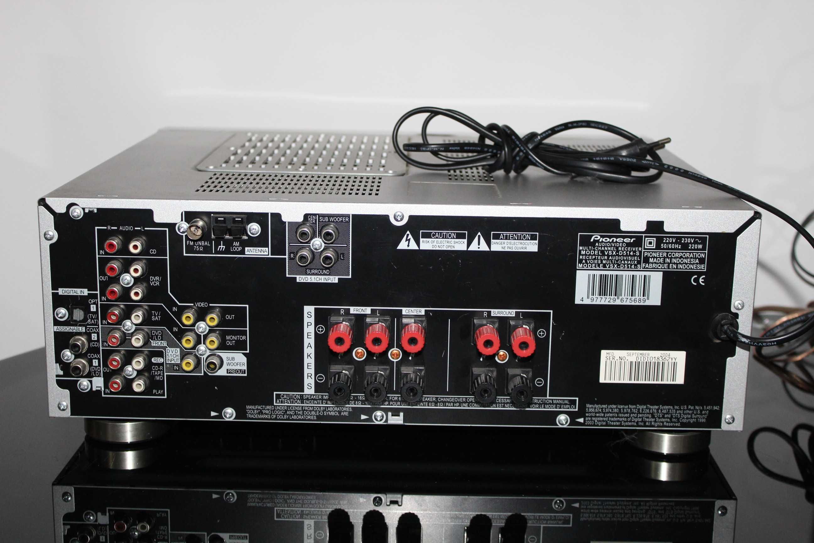 PIONEER VSX-D514 Amplituer wzmacniacz kino domowe 5.1 optyk Wysyłka