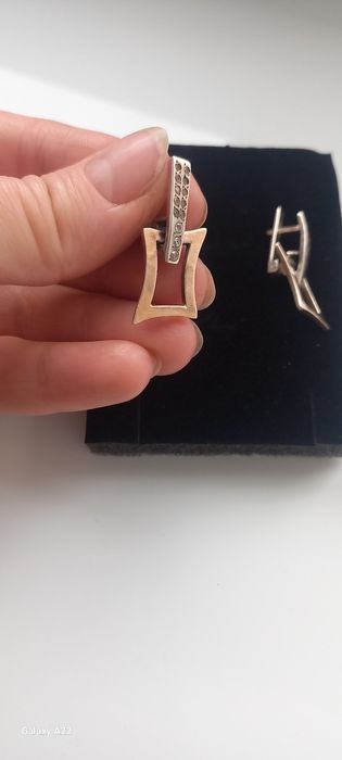 Сережки срібні з золотими пластинами