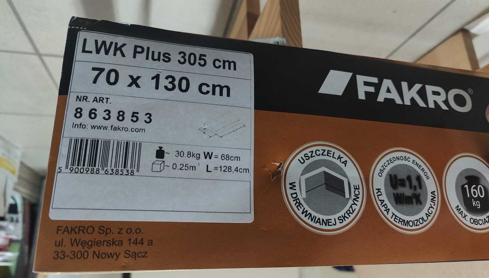 Schody strychowe FAKRO LWK PLUS 305 70X130 lub inne