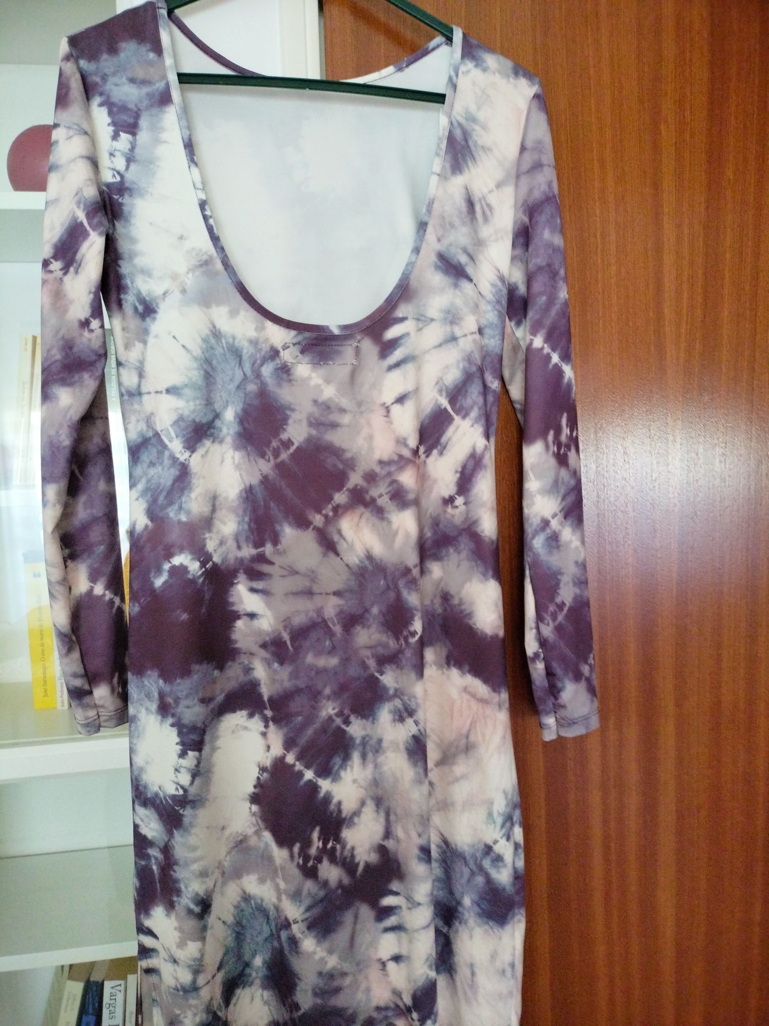 Vestido midi fluído de meia estação Lefties M/Novo