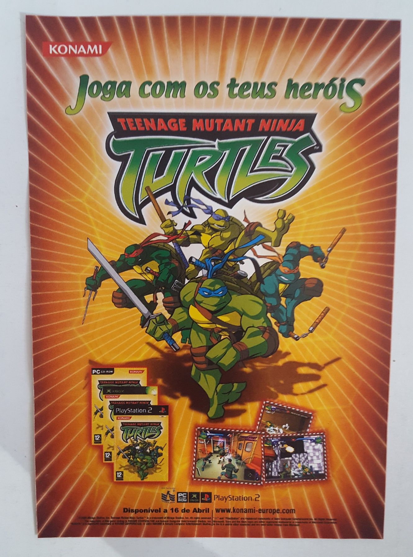 Teenager Mutant Ninja Turtles - Konami - Flyer Tartarugas Ninjas