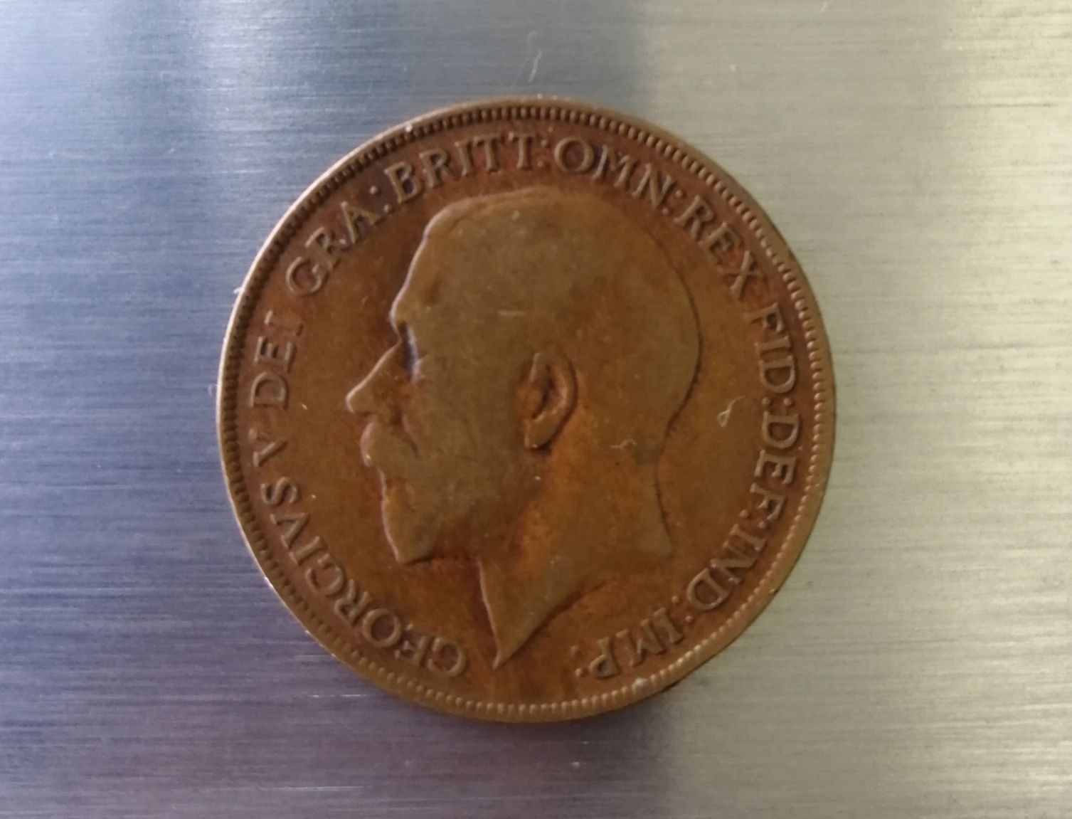 1922 one penny wielka Brytania moneta numizmatyka