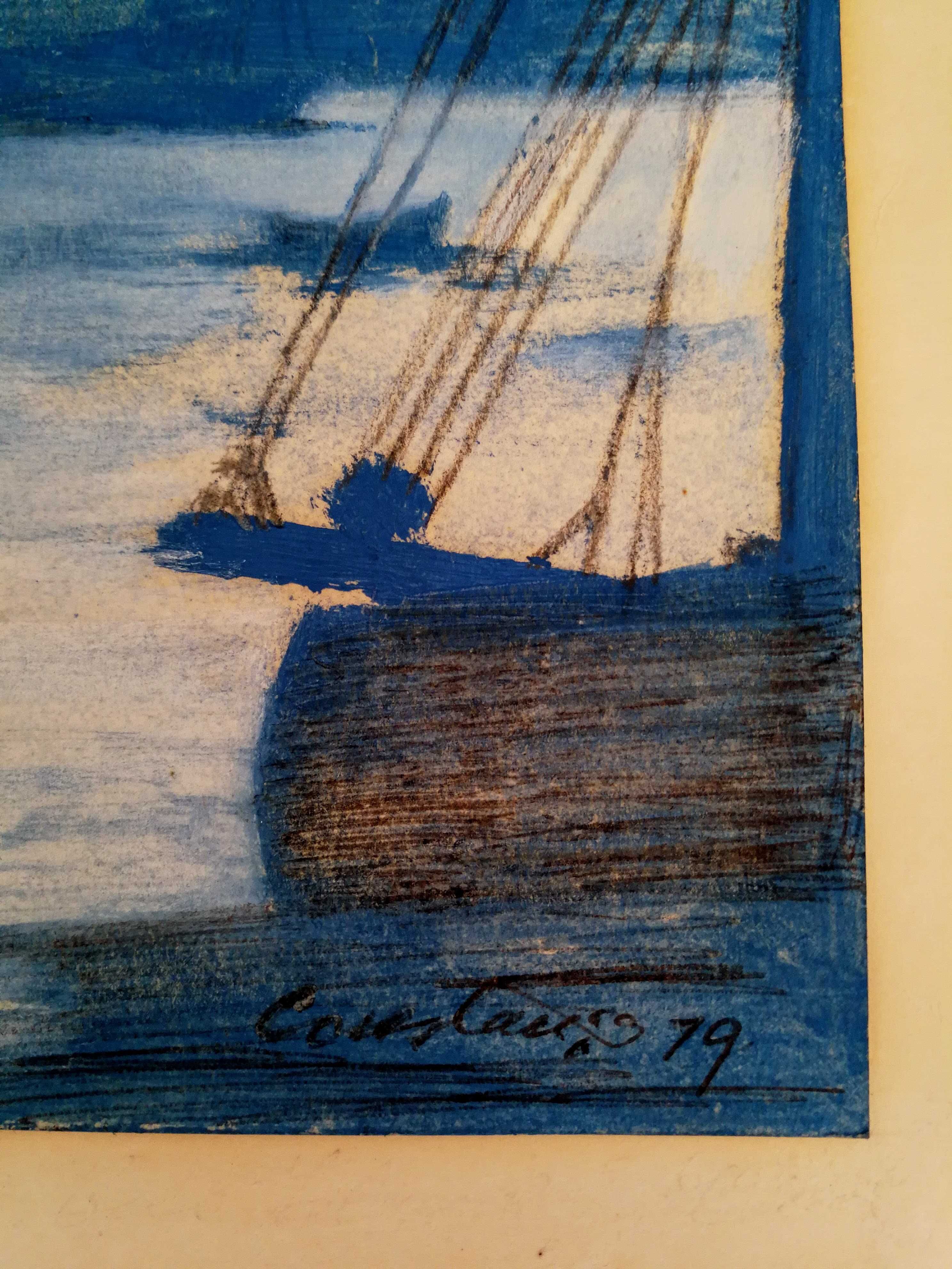 2 Aguarelas com Barcos de Constança Bracourt, Conjunto 10€
