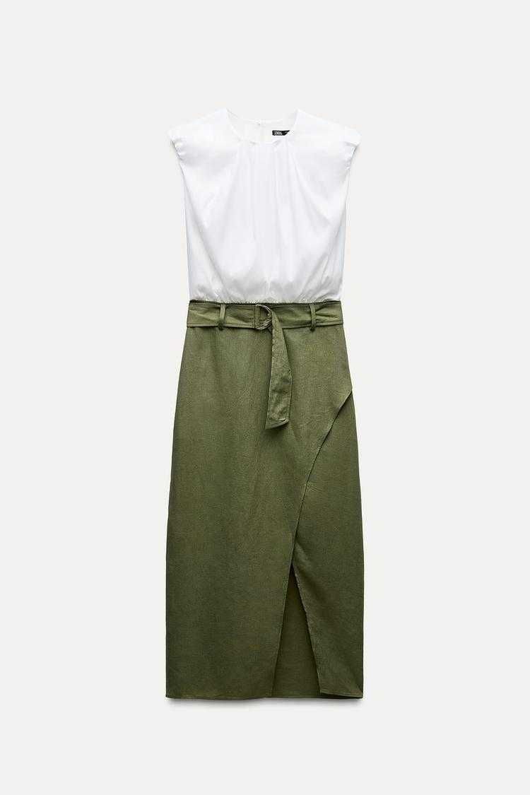 Контрастна сукня міді Zara - XS, S, M