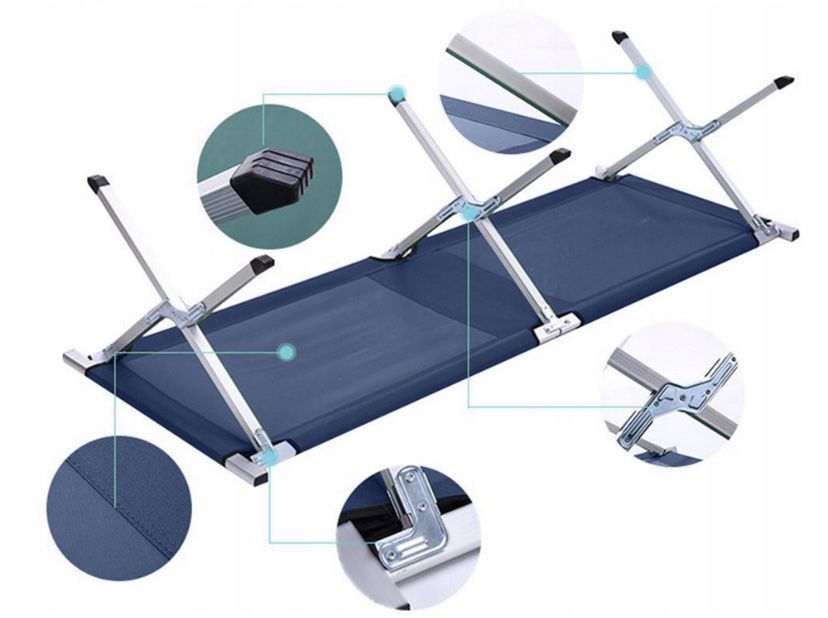 Łóżko turystyczne składna wędkarskie polowe 187 cm