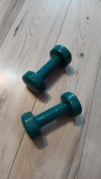 Hantle 3kg gumowane do ćwiczeń treningów siłownia obciążenia trening w