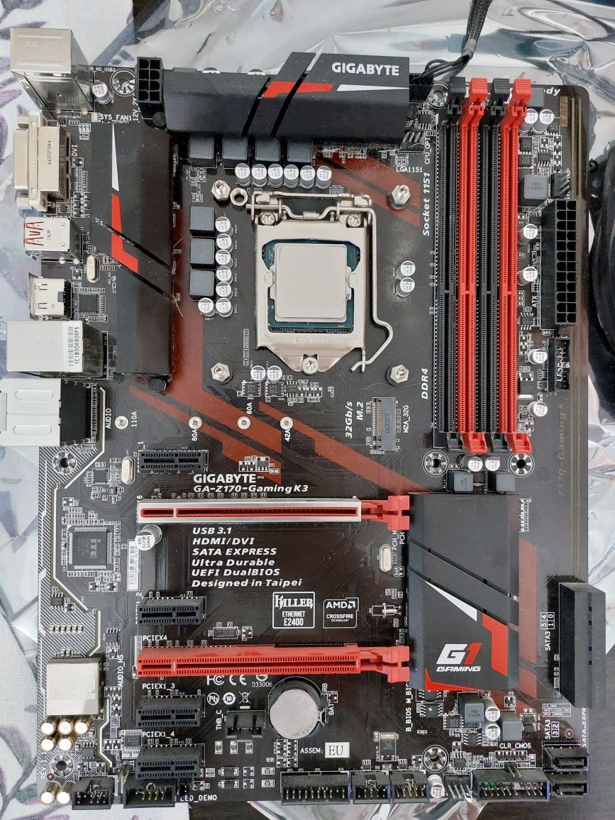 Płyta główna gigabyte + procesor Intel i7