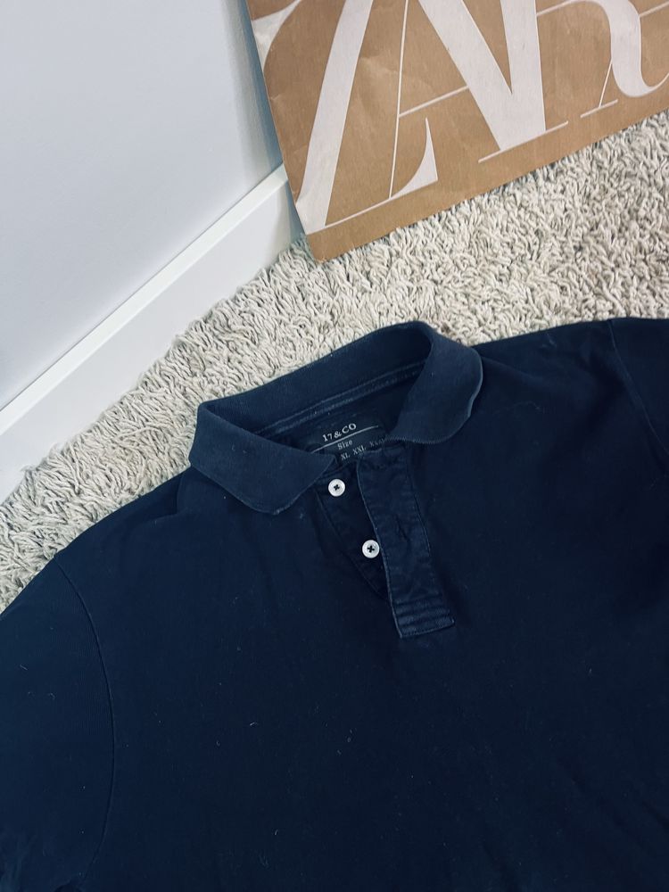 Meski t-shirt basic z kolnierzykiem typy polo rozm M basic elegancka