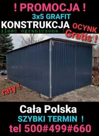 Garaż 3x5 GRAFIT PROMOCJA! Garaże MOCNE! Szybko i Tanio ! CAŁA POLSKA