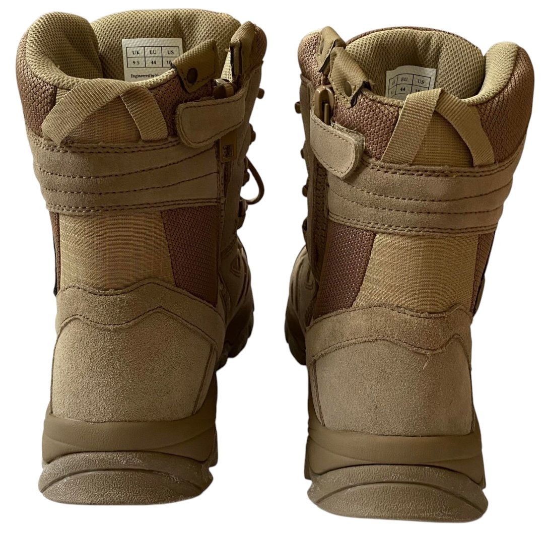 Buty Wojskowe Taktyczne Wysokie Beżowe Skóra Zamsz Lekkie 27,5 cm