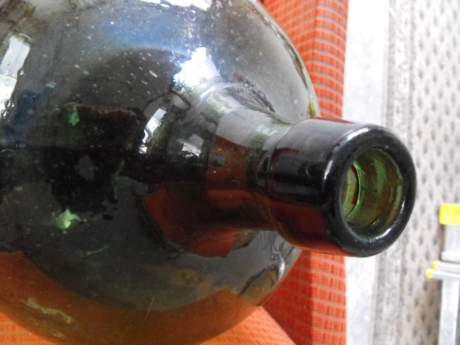 Stary gąsior PRL 20 L. zielone szkło balon na wino butla baniak antyk