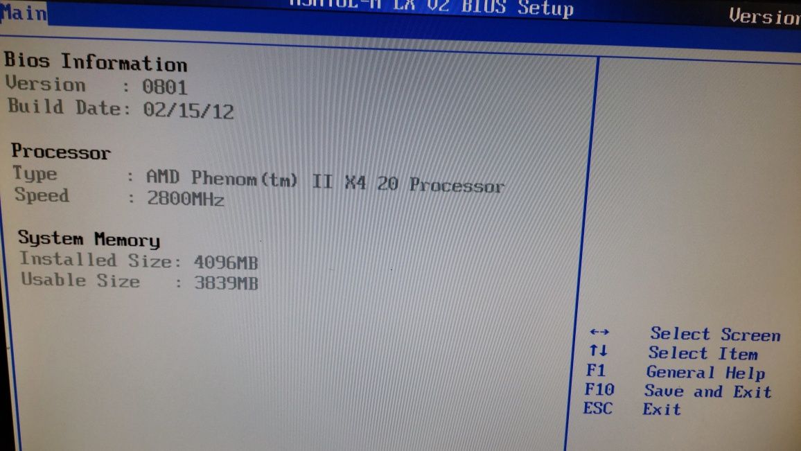 Комплект AMD Asus AM3+Phenom II x4 2.8ghz+4gb ddr3.