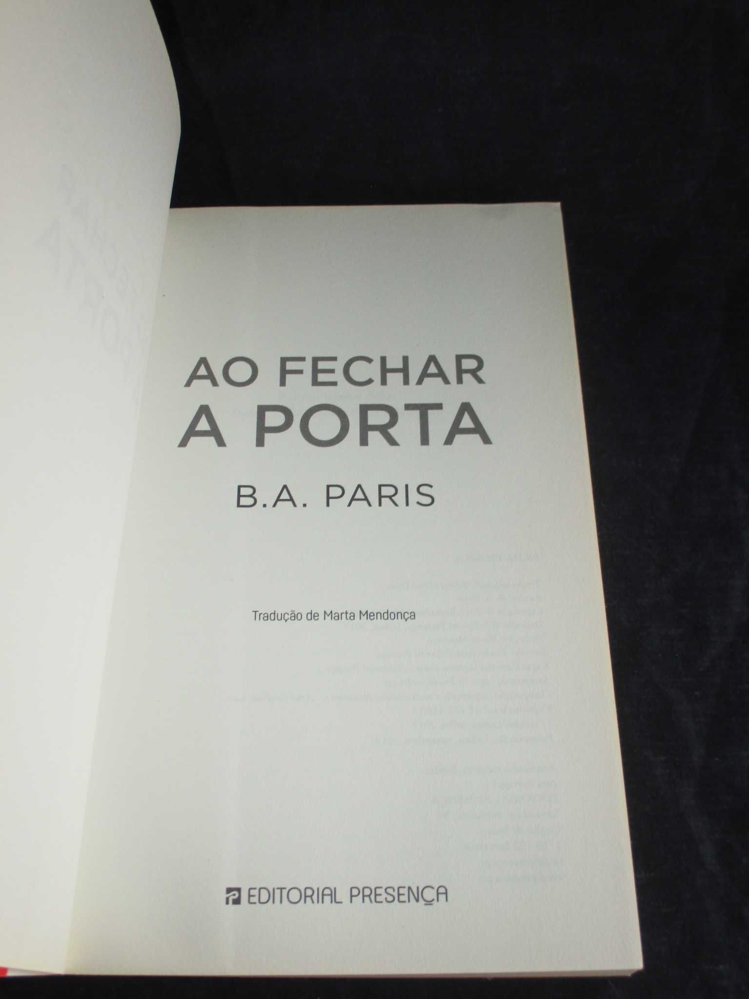 Livro Ao Fechar a Porta B. A. Paris