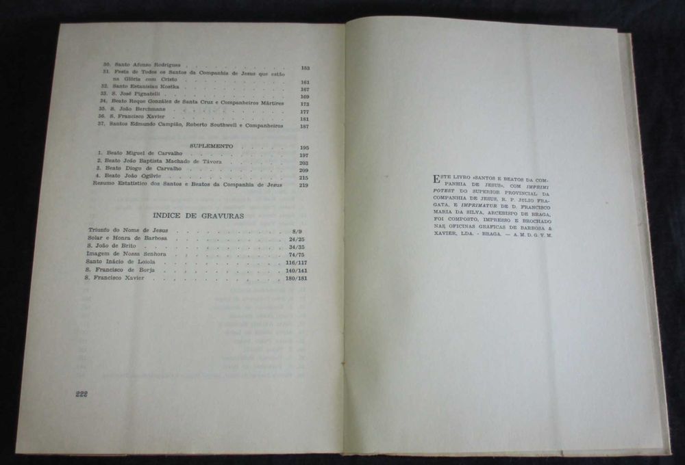 Livro Santos e Beatos da Companhia de Jesus