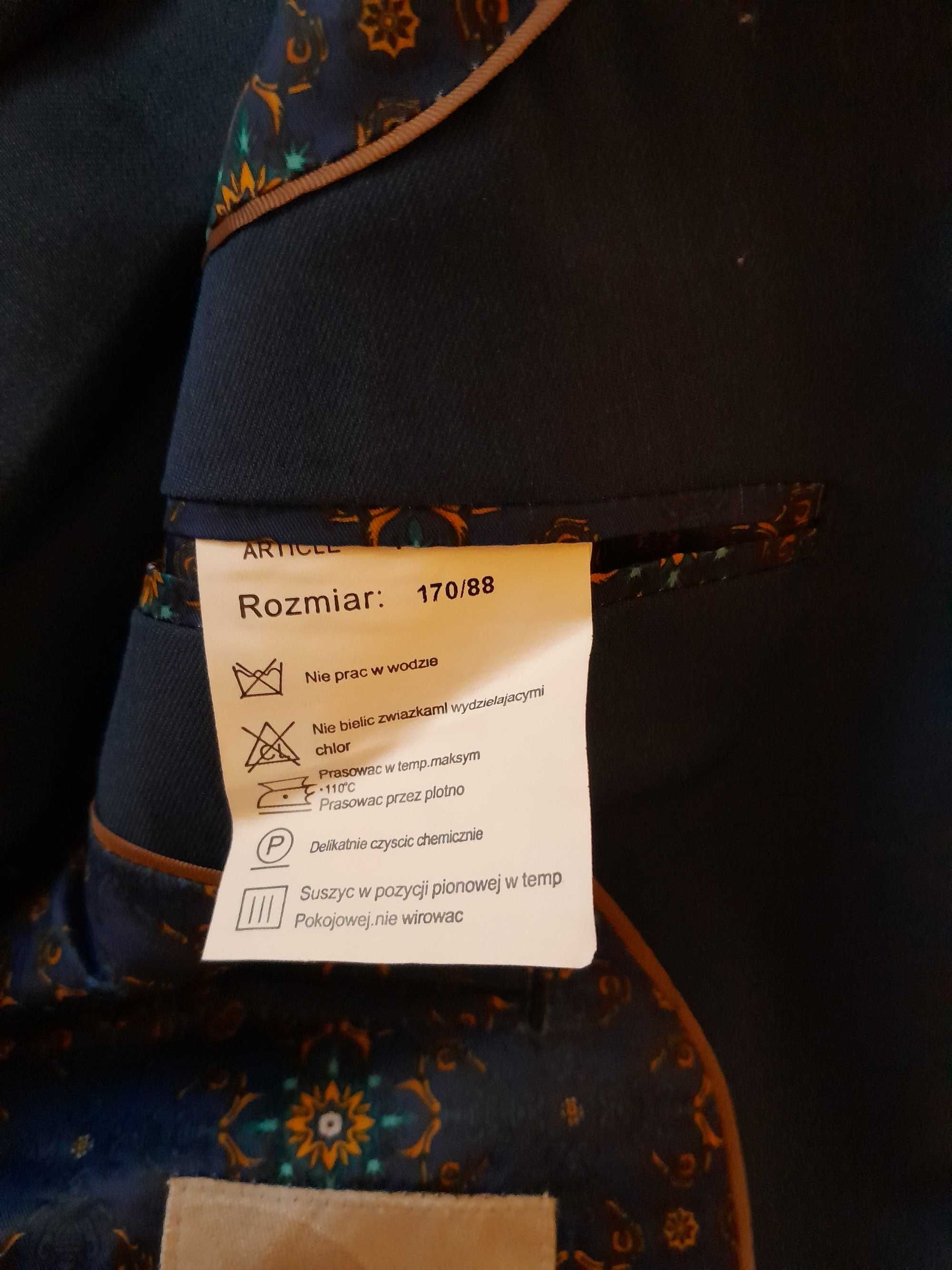 Garnitur: marynarka slim Pawo 170/88; spodnie Benetti Wymiary!