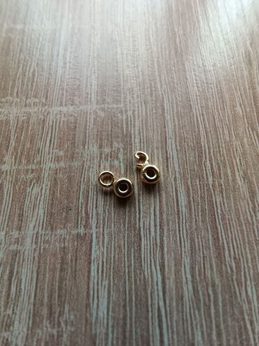 Zawieszka z rozciętym kółkiem srebro złocone 4x2mm - 2 szt.