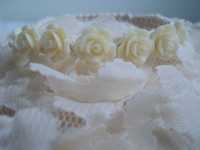 белый браслет из коралла Роза Свадебный браслет из розочек