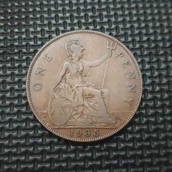 *WIELKA BRYTANIA [1096] *ONE 1 PENNY 1935 George V -Numizmatyka monety